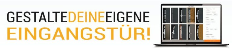 Gestalte deine eigene Eingangstür mit verschiedenen Designoptionen.